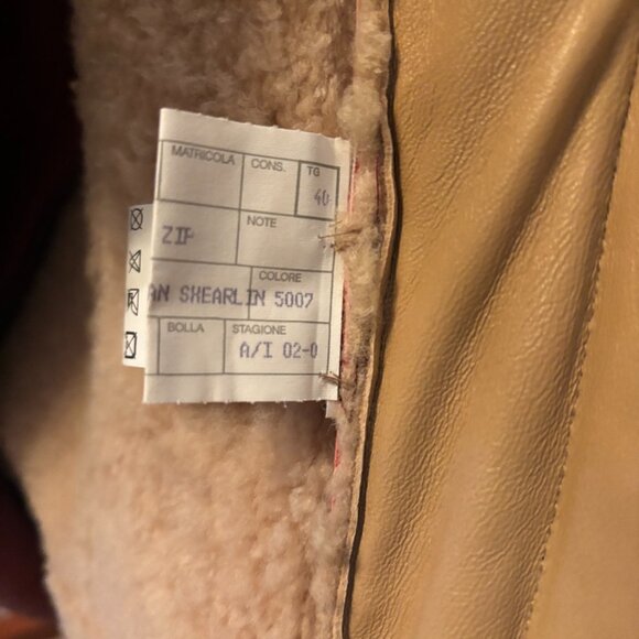 Santacroce Faded Red Italian Leather Shearling-Lined Jacket - Picture 5 of 11
